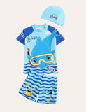 Cartoon Animal Swim Suit + Cap - Bebehanna