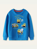 Cartoon Car Embroidered Sweatshirt - Bebehanna