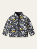 Cartoon Dinosaur Pattern Printed Polar Fleece Zipper Jacket - Bebehanna