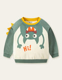 Cartoon Monster Printed Sweatshirt - Bebehanna