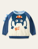 Cartoon Monster Printed Sweatshirt - Bebehanna