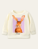 Cartoon Rabbit Print Sweatshirt - Bebehanna