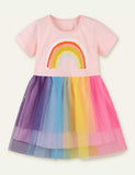 Cartoon Rainbow Mesh Dress - Bebehanna