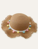 Color Ball Vacation Straw Hat - Bebehanna