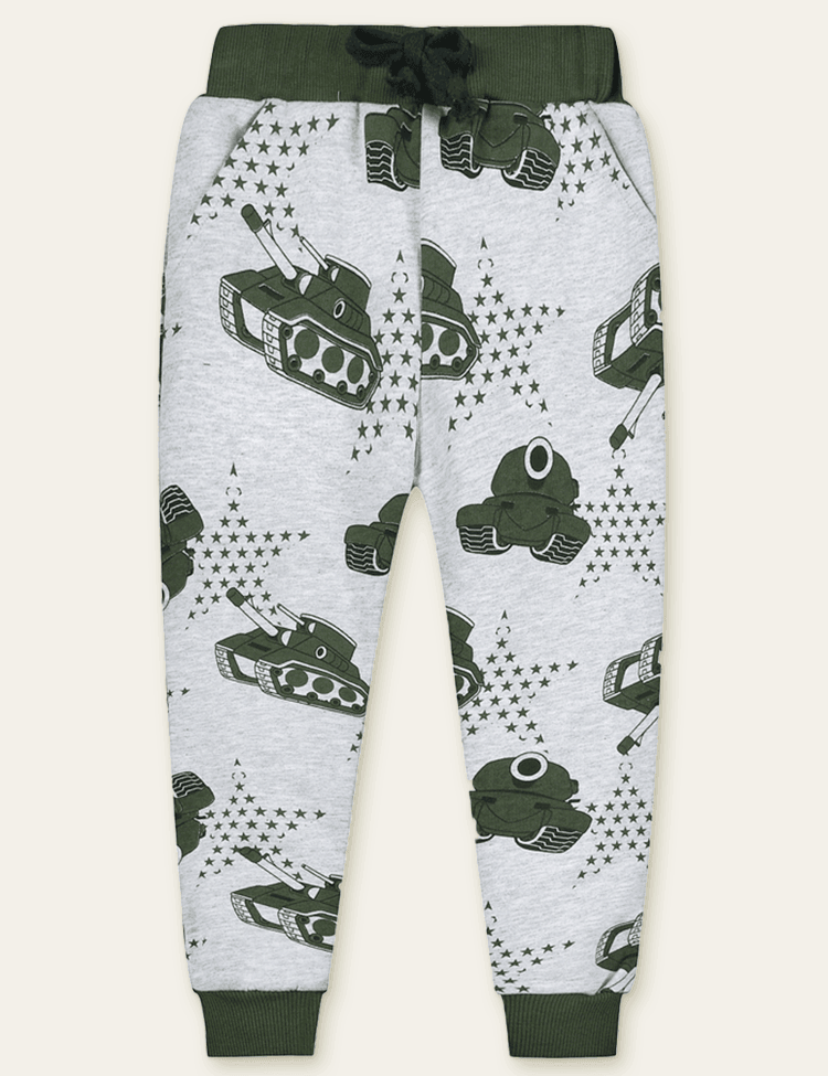 Color Cartoon Printed Sweatpants - Bebehanna