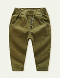 Cotton Solid Color Casual Pants - Bebehanna