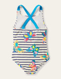 Cross-back Printed Butterfly Swimsuit - Bebehanna
