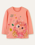 Cute Owl Printed Long Sleeve T-shirt