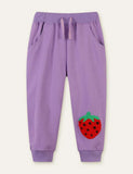 Cute Strawberry Appliqué Sweatpants - Bebehanna