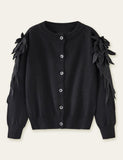 Cute Wings Design Button Sweater Cardigan - Bebehanna