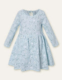 Dandelion Floral Printed Long Sleeve Dress - Bebehanna