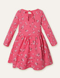 Dandelion Floral Printed Long Sleeve Dress - Bebehanna