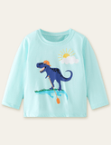 Dinosaur and Alligator Printed Long Sleeve T-shirt - Bebehanna