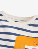 Dinosaur Digital Appliqué Striped T-shirt - Bebehanna