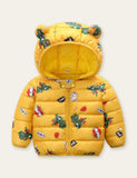 Dinosaur Full Printed Zipper Hooded Coat - Bebehanna