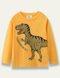 חולצת טריקו עם שרוול ארוך בהדפס דינוזאורים