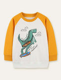 Dinosaur Printed Long Sleeve Sweatshirt - Bebehanna