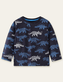 Dinosaur Printed Long-Sleeved T-shirt - Bebehanna