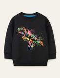 Dinosaur Printed Pullover Sweatshirt