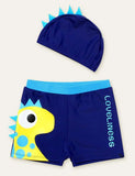 Dinosaur Swimming Shorts + Swimming Cap - Bebehanna