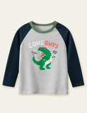 Dinosaurus met hoelahoep bedrukt T-shirt met lange mouwen