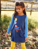 Embroidered Fun Animals Long Sleeve Dress - Bebehanna