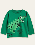 Escape Dinosaur Printed Long-Sleeved T-shirt - Bebehanna