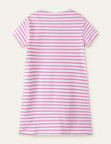 Flamingo Striped Appliqué Dress - Bebehanna