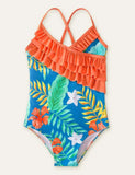 Floral Printed One-Piece Swimsuit - Bebehanna