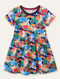 Floral Unicorn Printed Dress