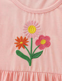 Flower Embroidered Long Sleeve Dress - Bebehanna