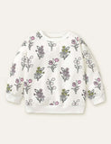 Flower Embroidered Strap Dress + Floral Printed Sweatshirt - Bebehanna