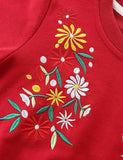 Flower Embroidered Sweatshirt - Bebehanna