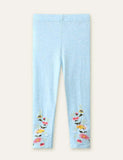 Flower Embroidery Leggings - Bebehanna