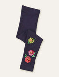 Flower Embroidery Leggings - Bebehanna