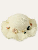 Flower Sunshade Seaside Straw Hat - Bebehanna