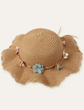 Flower Sunshade Seaside Straw Hat - Bebehanna