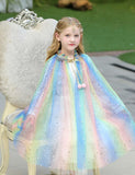 Frozen Princess Elsa Mesh Sequins Party Cape - Bebehanna