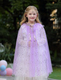 Frozen Princess Elsa Mesh Sequins Party Cape - Bebehanna