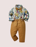 Full Printed Flower Overalls Party Suit - Bebehanna