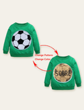 Funny Sequined Football Variable Pattern Sweatshirt - Bebehanna