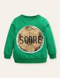 Funny Sequined Football Variable Pattern Sweatshirt - Bebehanna