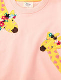 Giraffe Appliqué Long-Sleeved Sweater - Bebehanna