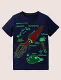 Glowing Dinosaur Short-Sleeved T-shirt - Bebehanna