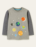 Glowing Space Astronaut Printed Long Sleeve T-shirt - Bebehanna