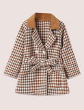 Houndstooth Woolen Coat - Bebehanna