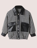 Houndstooth Woolen Coat - Bebehanna