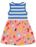 Ice-cream Print Striped Sleeveless Dress - Bebehanna