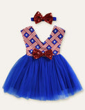 Independence Day Bow Mesh Dress - Bebehanna