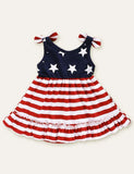 Independence Day Star Print Striped Dress - Bebehanna